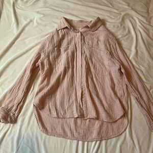 Basin + Range Light Pink Cotton Button-Up Shirt